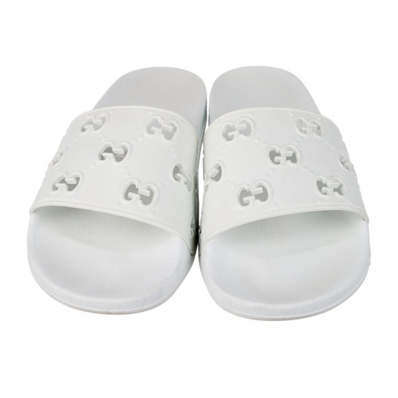 GG Monogram Perforated Womens Slide Sandals - Picture 1 of 11